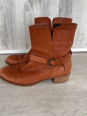 J.Crew Ryder leather ankle boots Womens 9 brown Festival Western Rustic Moto
